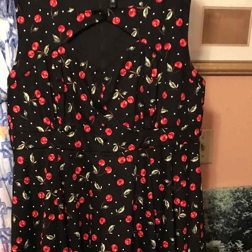 Red Cherries with black background